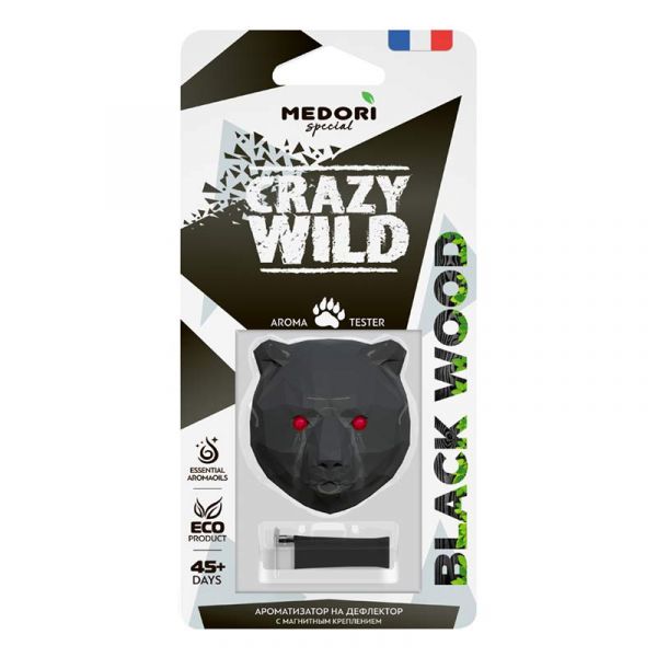 Chalk car perfume for deflector 3D Medori Crezy Wild Black Wood
